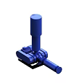 Blue Heavy Duty Industrial Equipment With Cylindrical Top And Base Structure
