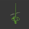Modern Electronic Device Featuring Propeller And Circular Rings On Metal Rod Base