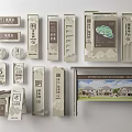 Residential Outdoor Signage Collection Featuring Map Display Parking Signs Number Indicators And Building