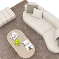 Modern Sofa Coffee Table Combination Curved Sofa 3d model
