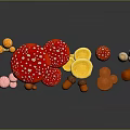 Colorful Mushroom Collection With Red White Spots Yellow Pink And Orange Varieties