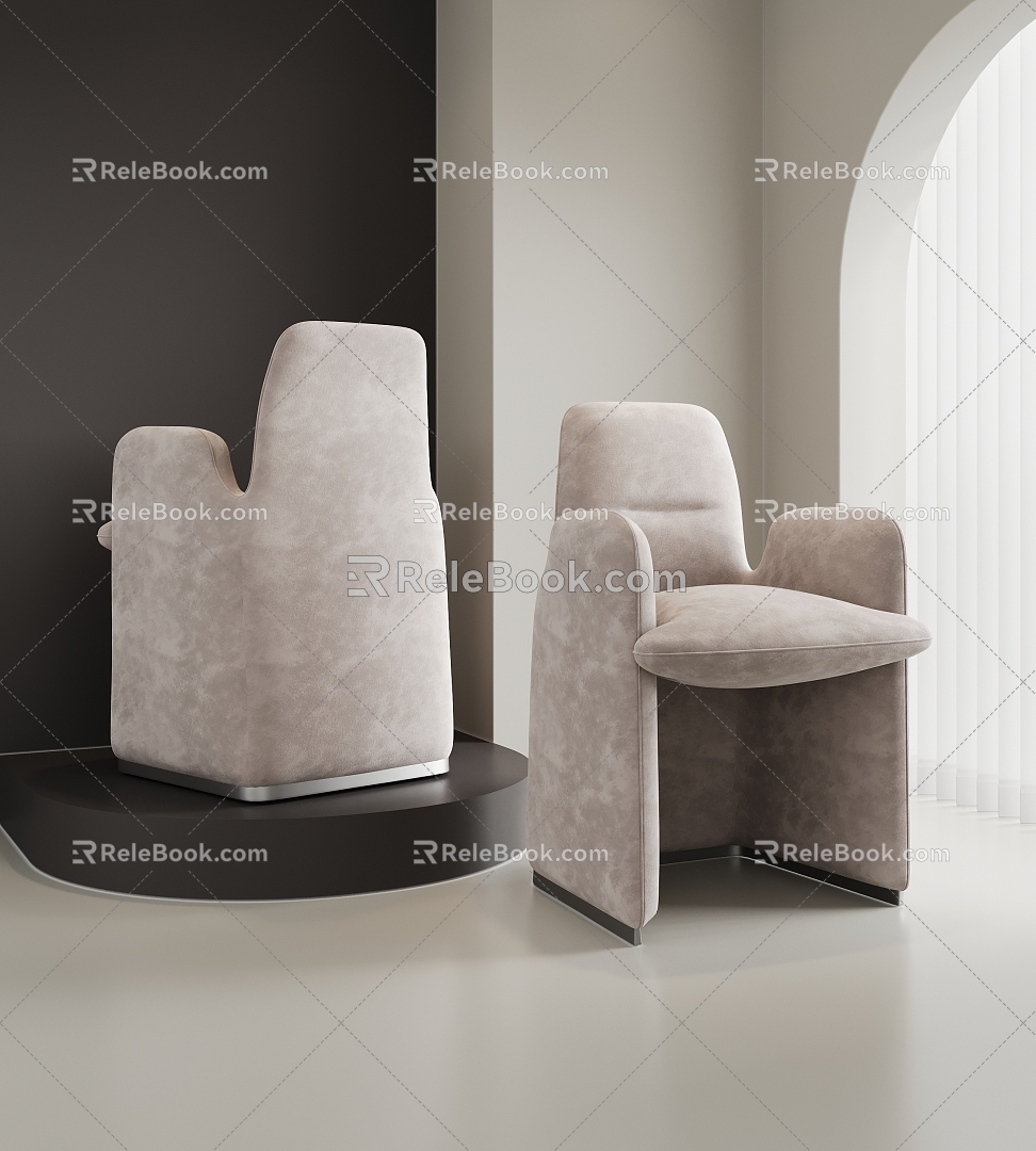 Modern Lounge Chair Dining Chair Single Chair 3d model