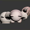 Cute 3D Game Movie Character With Pink Cat Ears Tail And White Outfit Design