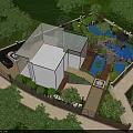 Elegant Garden Landscape Featuring Pond Stone Bridge Pavilion And Lush Greenery Around House
