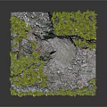 Realistic Terrain Landscape Model With Rocky Structure Green Vegetation And Mossy Paths