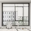 Modern floor-to-ceiling window combination 3d model