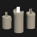 White Decorative Candles With Unique Shapes For Home Ambient Lighting 3d model