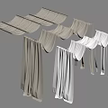Beige and White Ceiling Drapes Various Hanging Styles for Decorative Design 3d model