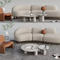 Modern Beige Sofa And Coffee Table Set With Orange Accent Chair Round Design And Rug