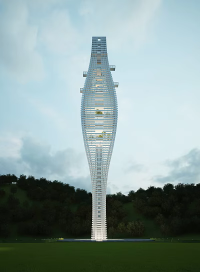 Modern Tata Tower Guangyuan Tower 3d model Modern Tata Tower Guangyuan Tower 3d model