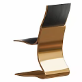 Modern Design Dining Chairs With Silver Gold Metallic Frame And Black Seat Surface