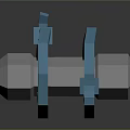 Blue Mechanical Clamp Equipment With Gray Hexagonal Component And Geometric Structure