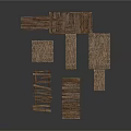 Natural Wooden Planks And Pieces With Various Shapes For Decorative Projects
