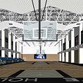 Modern Basketball Gymnasium Sports Stadium Basketball Rack Basket Basketball Game Stadium 3d model