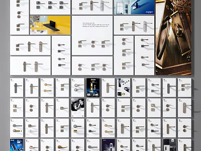 Stylish Modern Door Handles With Various Designs And Metal Finishes For Home Interiors 3d model