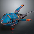 Smart Machine Featuring Blue Body Orange Stripes Mechanical Details And Cockpit Design
