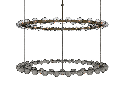 Modern chandelier ring metal glass chandelier 3d model