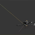 Spacecraft Probe With Long Antenna And Dish For Deep Space Exploration