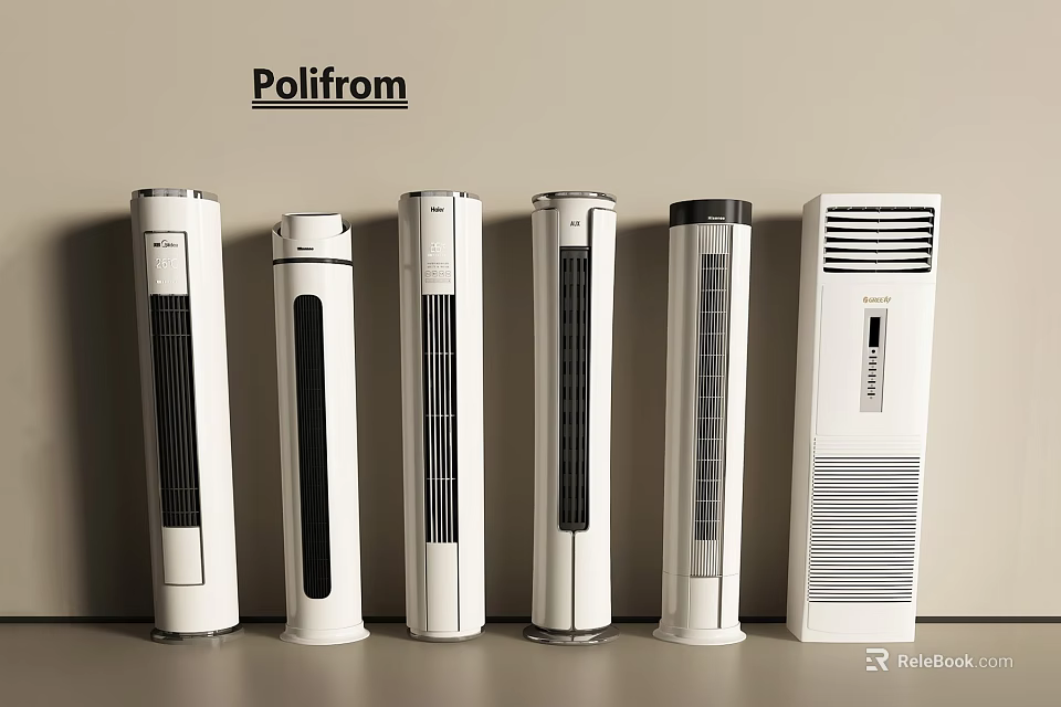 Polifrom White Air Cooler Fans With Various Modern Designs And Styles 3d model 