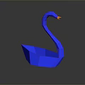 Elegant Blue Swan Shaped Decorative Furniture Piece With Modern Design