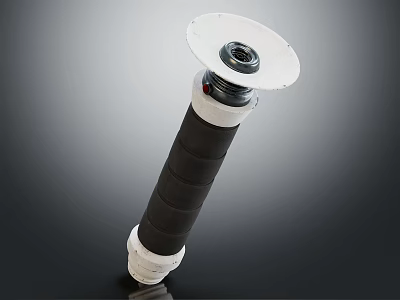 Cylindrical Black And White Weapon With Metal Structure And Top Opening Design 3d model
