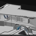 Futuristic Arched Entrance Gate With Blue Illuminated Lines And Modern Tech Design