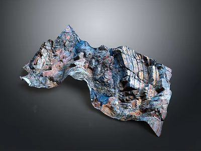 Wood Stone Natural Form With Rough Texture Colorful Hues And Organic Structure 3d model