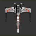 Starfighter Model with Silver Red Accents Multiple Wings and Twin Engines 3d model