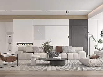 Modern Living Room Home Living Room Sofa Coffee Table Combination 3d model