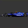 Blue Formula 1 Race Car With Aerodynamic Body Black Wheels And Sponsor Logos