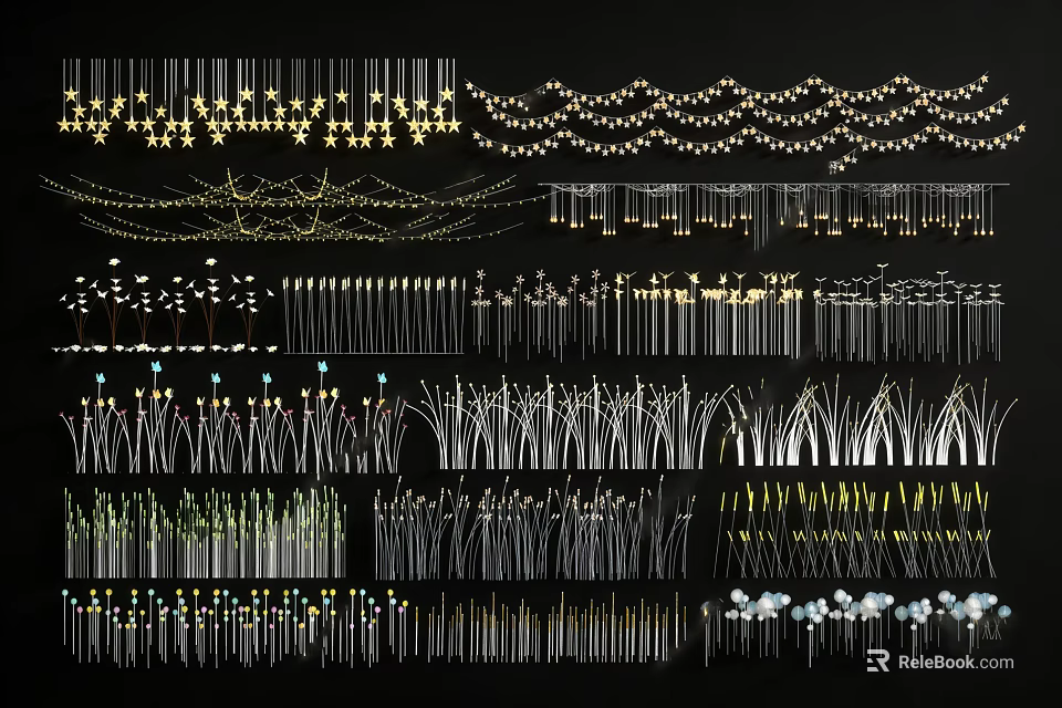 Various Decorative Lights With Modern Designs And LED String Styles For Indoor Decoration 3d model 