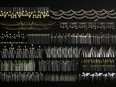 Various Decorative Lights With Modern Designs And LED String Styles For Indoor Decoration 3d model