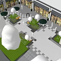 Modern Garden Landscape With Trees Shrubs Seating Areas In Plaza Near Whole Foods Market