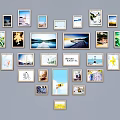 Decorative Photo Frames Wall Collage Arrangement With LOVE Design And Family Photos