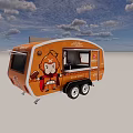 Orange Commercial Food Truck With Cartoon Character For Mobile Food Service
