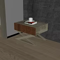 Bedside table metal bedside table square 3d model