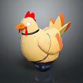Electric Toy Chicken With Yellow Body Red Comb Orange Beak Cute Design For Kids Interactive Playtime Fun