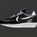 Retro Style Running Shoes Dark Colorway With White Grey Red Accents Thick Sole Mesh Upper
