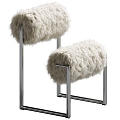 modern leisure chair armchair metal fur duepiu duepi 3d model