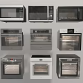 Assorted Kitchen Appliances Collection With Microwaves And Ovens Of Different Designs