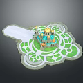 Fantasy Castle 3D Model With Golden Domes Towers And Green Garden Paths