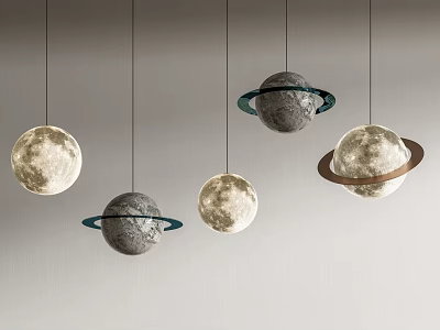 Modern Chandelier Moon Chandelier Planetary Chandelier Planetary Chandelier 3d model