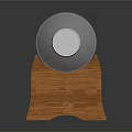 Red Wine Bottle Displayed on Wooden Stand with White Label in Dark Background