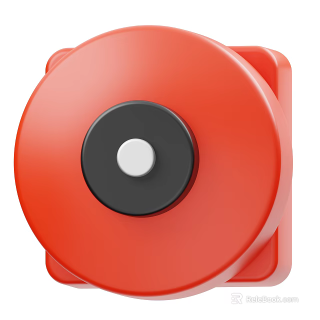 Modern Red Fire Equipment Manual Alarm Button With Safety Design 3d model 