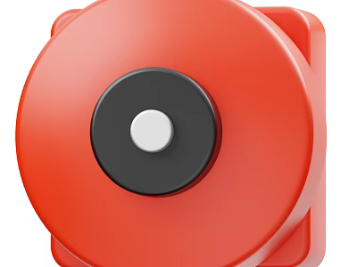 Modern Red Fire Equipment Manual Alarm Button With Safety Design 3d model