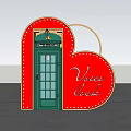 Heart Shaped Structure With Green Door Crown Emblem TRADITION Voice Lock Golden Frame Red Lights
