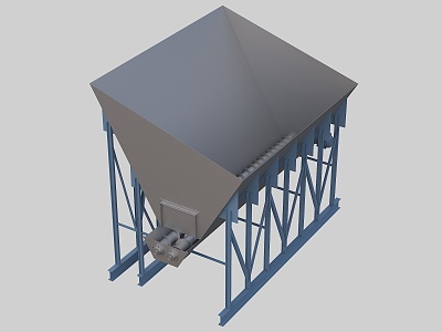 Industrial storage hopper 3d model