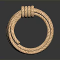 Beige White Braided Rope Circular Textured Item For Home Daily Living