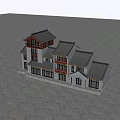 Chinese-style Ancient Building Shops 3d model