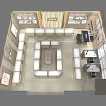 Elegant Jewelry Store Interior With Glass Display Cases Bright Lighting And Decorative Paintings